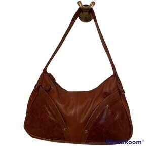 OSGOODE MARLEY BAG SHOULDER BROWN LEATHER SOFT TEXTURED SMOOTH ZIP TOP